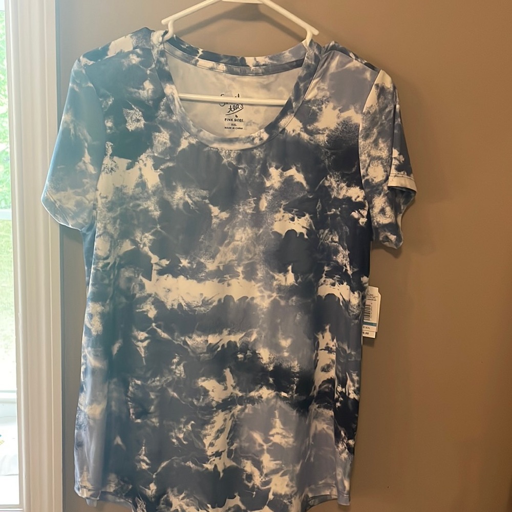 NWT Sweet teas by Pink Rose XXL blue print.